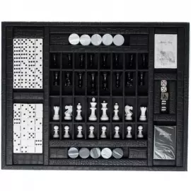 Эксклюзивный набор игр из кожи Alligator, черный